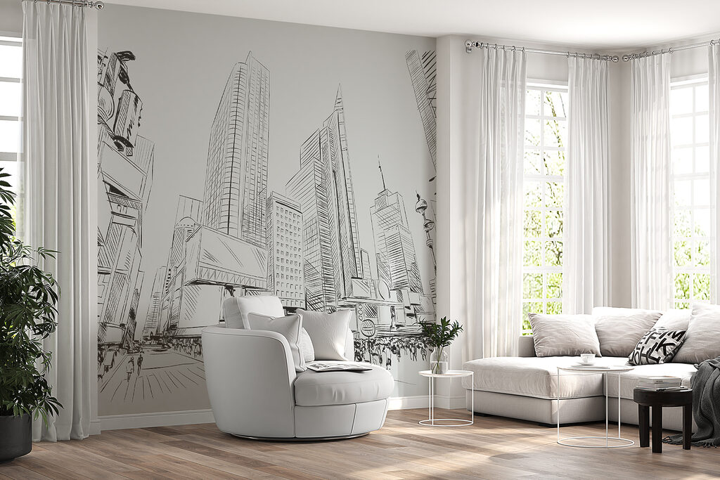 Cidade em linhas pretas — interior 3