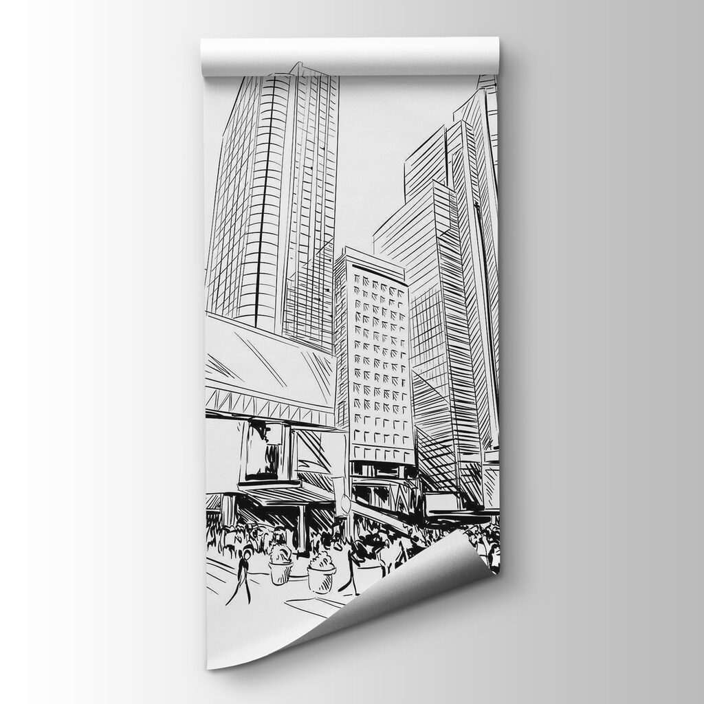 Cidade em linhas pretas — vista do produto