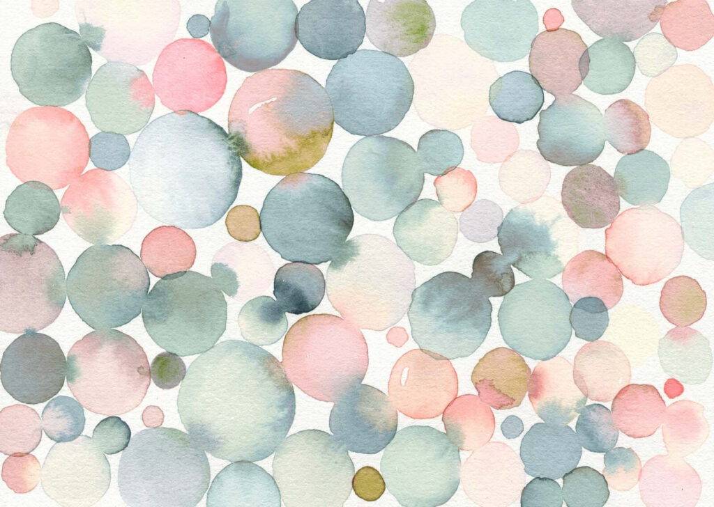 Círculos pastel em aguarela — design completo