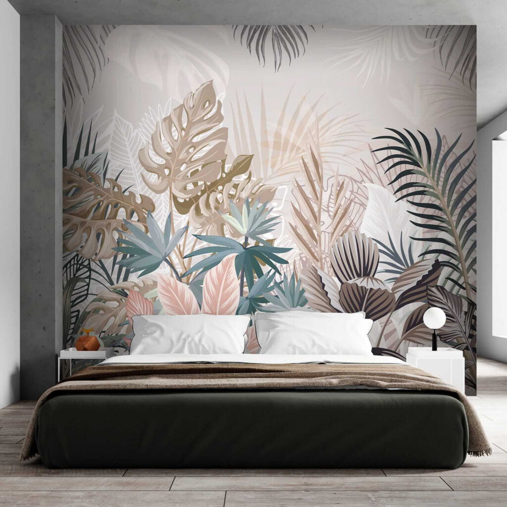 Folhas tropicais em pastel — interior 2