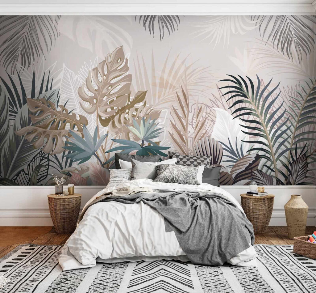 Folhas tropicais em pastel — interior 4