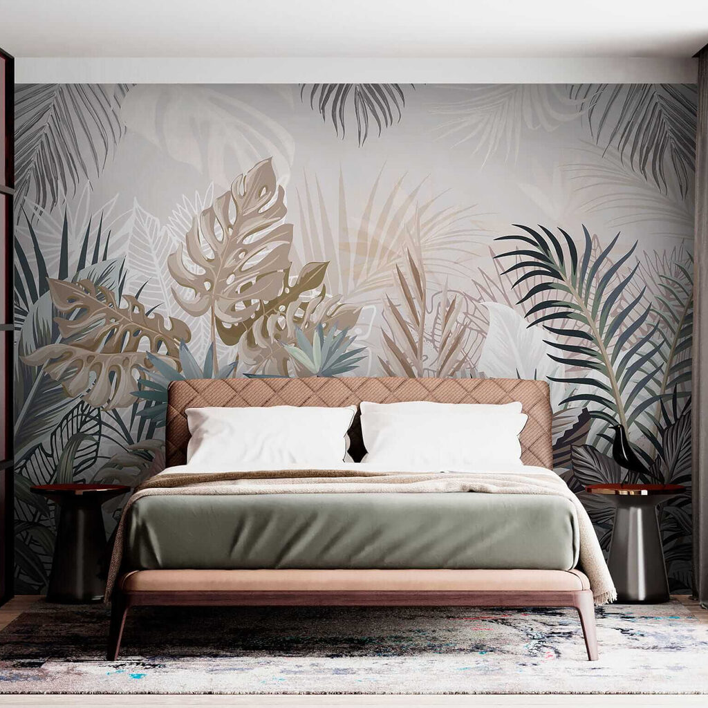 Folhas tropicais em pastel — interior 11