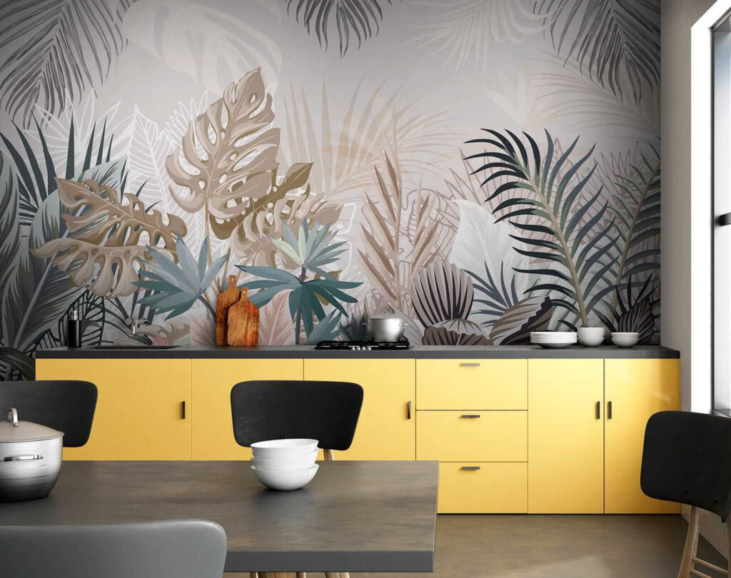 Folhas tropicais em pastel — interior 8