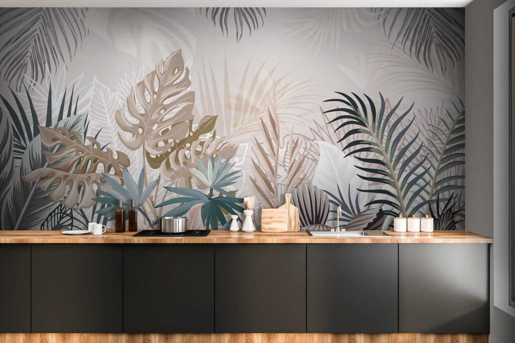 Folhas tropicais em pastel — interior 9