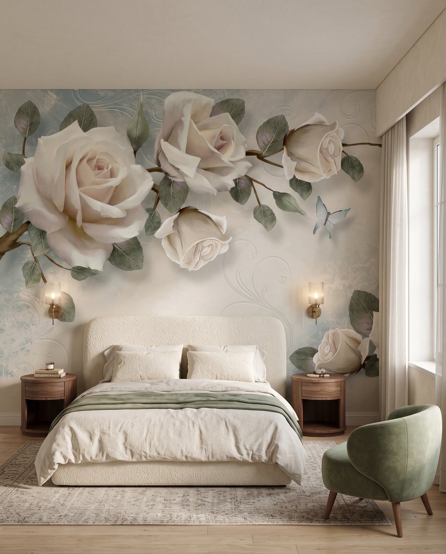 Rosas entre aberturas claras — interior 3