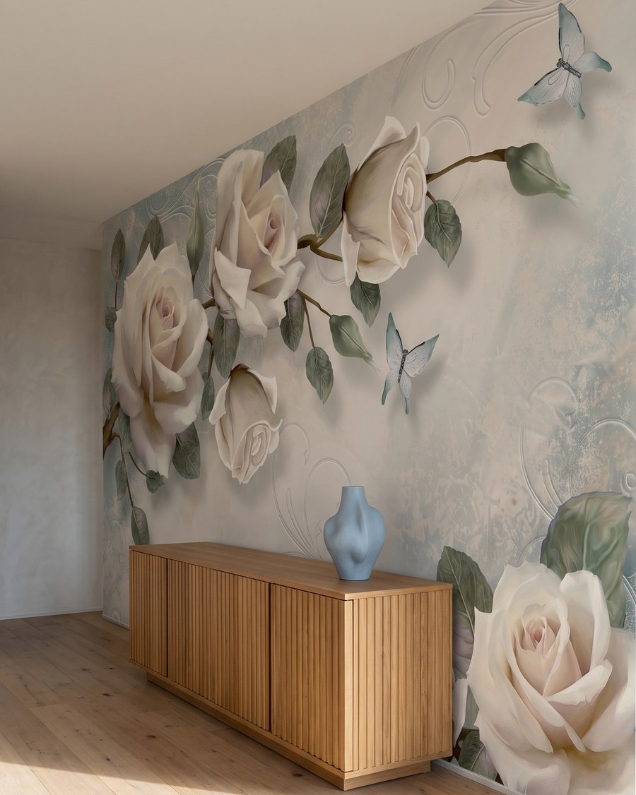 Rosas entre aberturas claras — interior 4