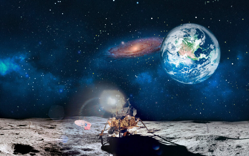 Terra sobre a lua — design completo