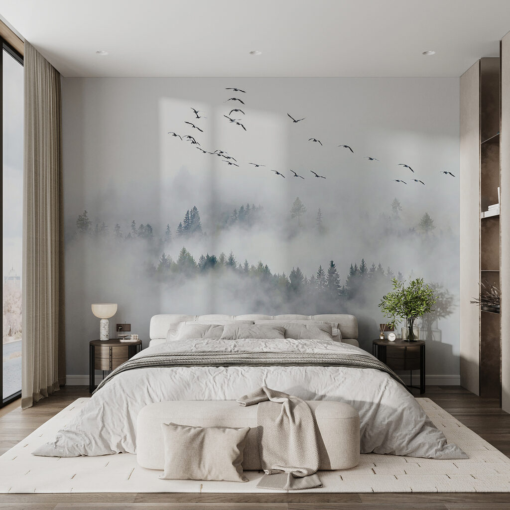 Bosque entre nuvens brancas — interior 8