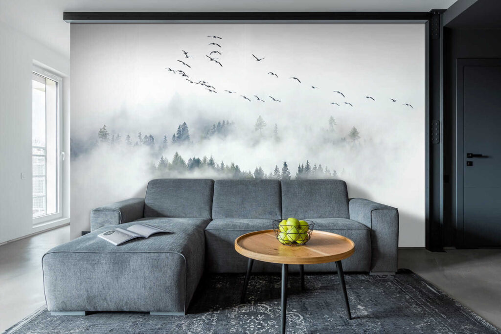 Bosque entre nuvens brancas — interior 4