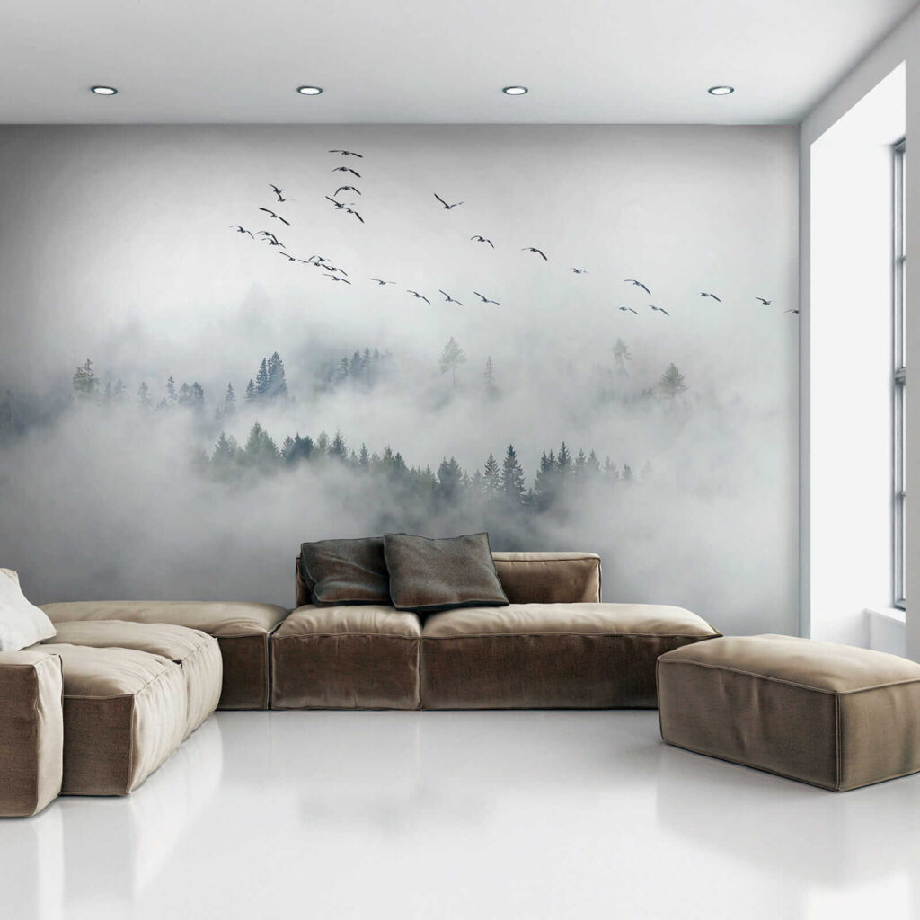 Bosque entre nuvens brancas — interior 6