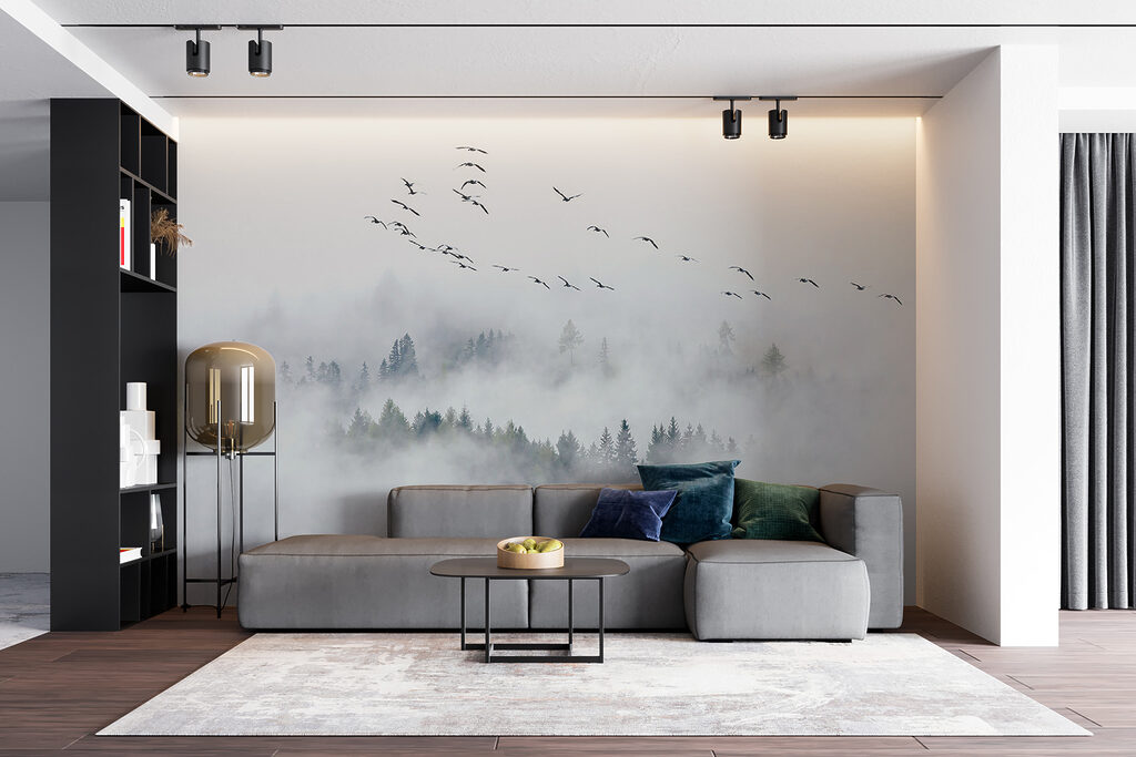 Bosque entre nuvens brancas — interior 9