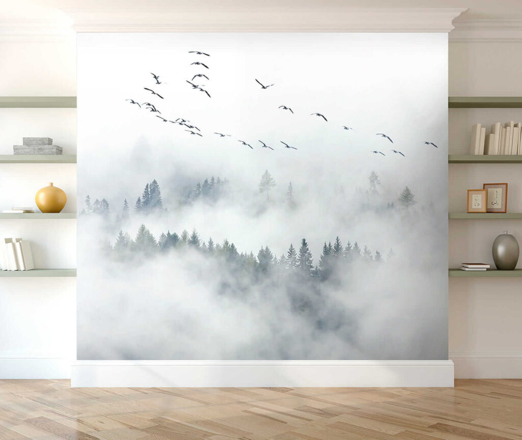 Bosque entre nuvens brancas — interior 7