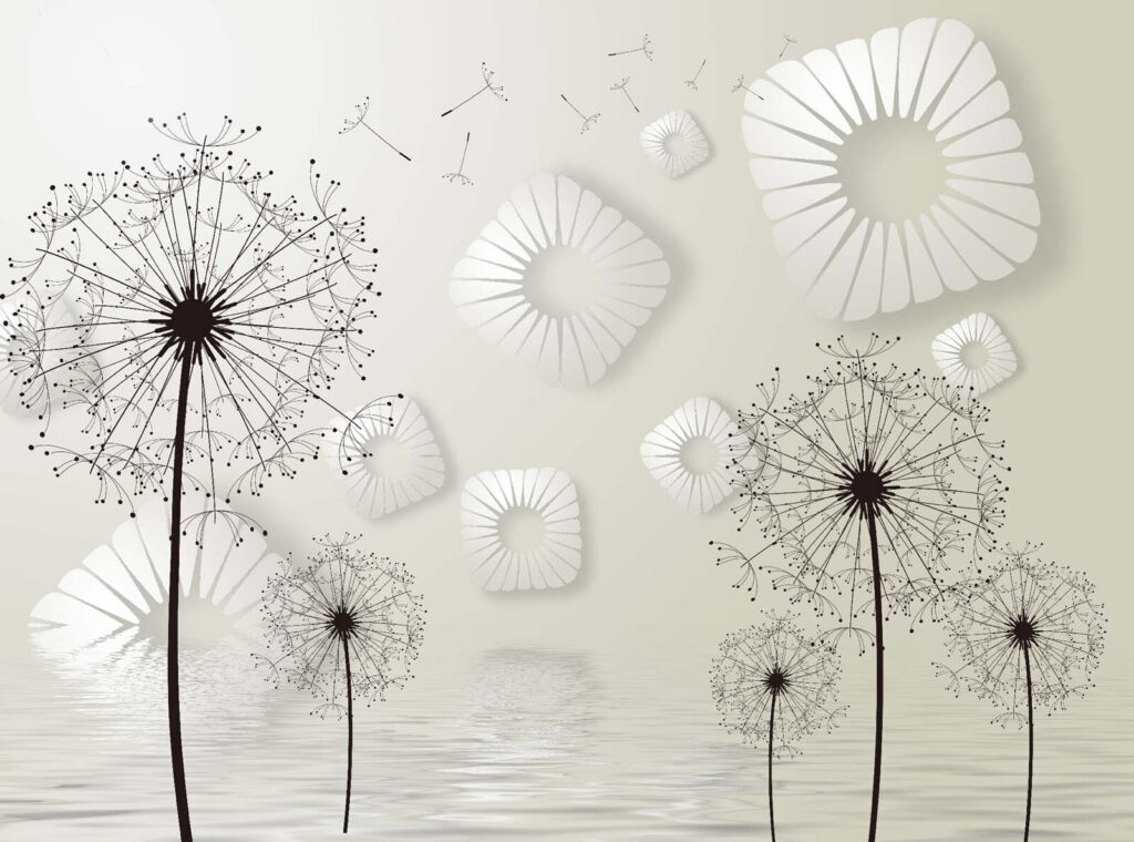Penugens e flores brancas — design completo