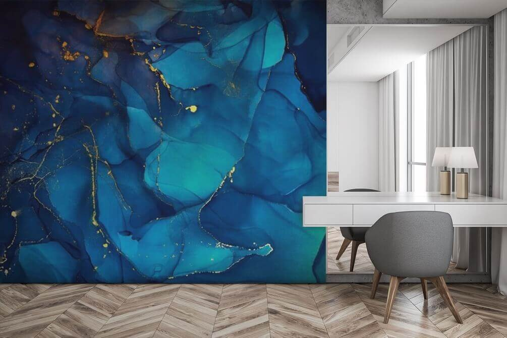 Nuvens azuis, veios dourados — interior 1