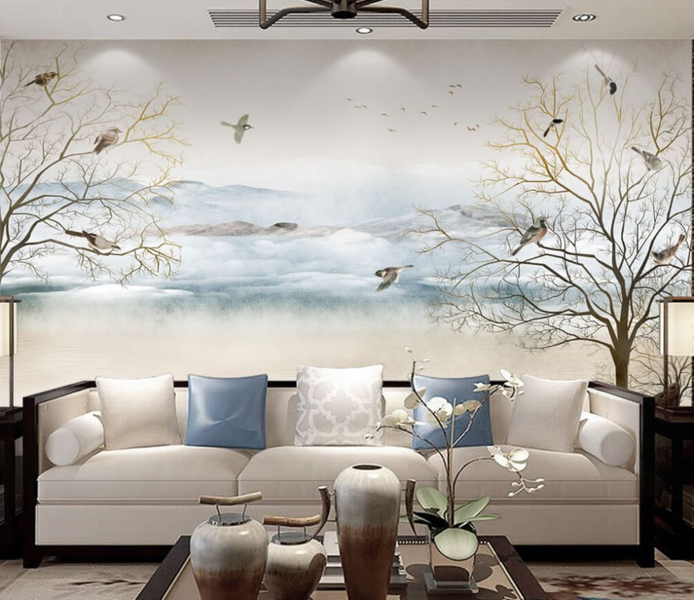Pássaros junto à margem — interior 1