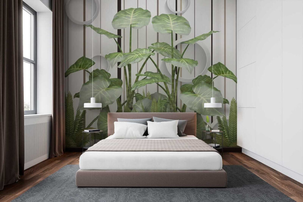 Folhas sobre círculos brancos — interior 3