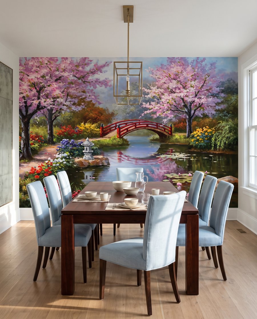 Ponte vermelha entre flores — interior 6