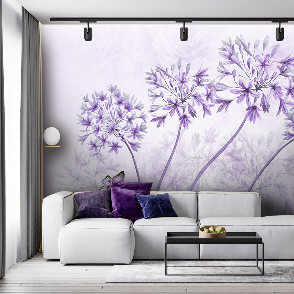 Borboletas sobre flores azuis — interior 1