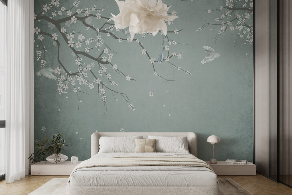 Ramo com aves voando — interior 2