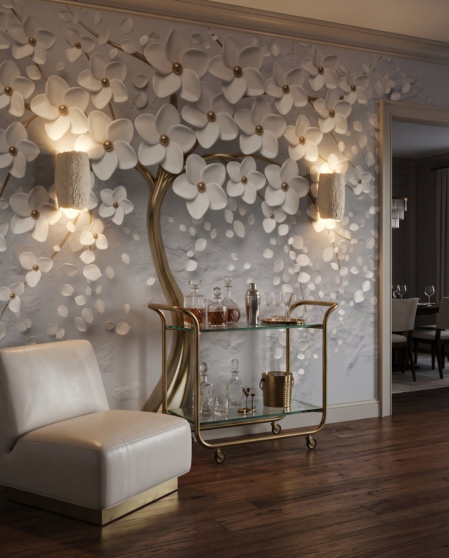 Flores brancas, tronco dourado — interior 5