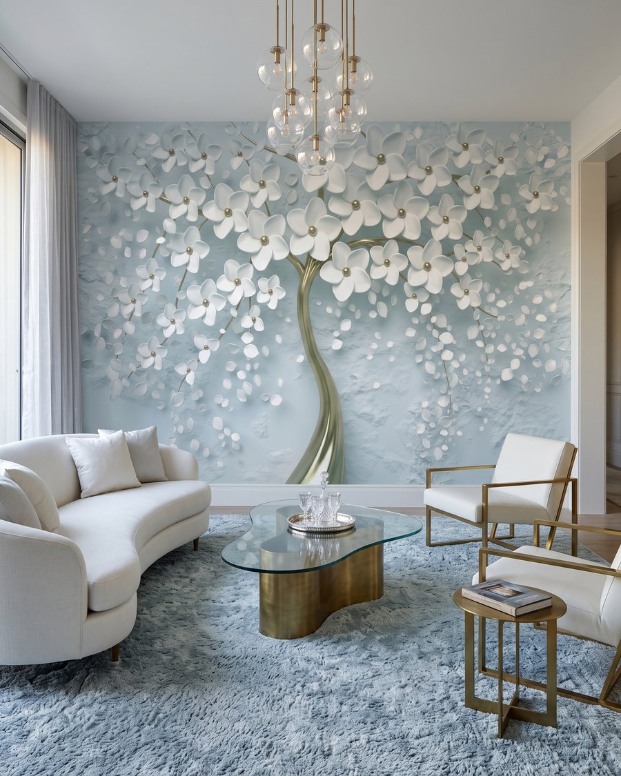 Flores brancas, tronco dourado — interior 1