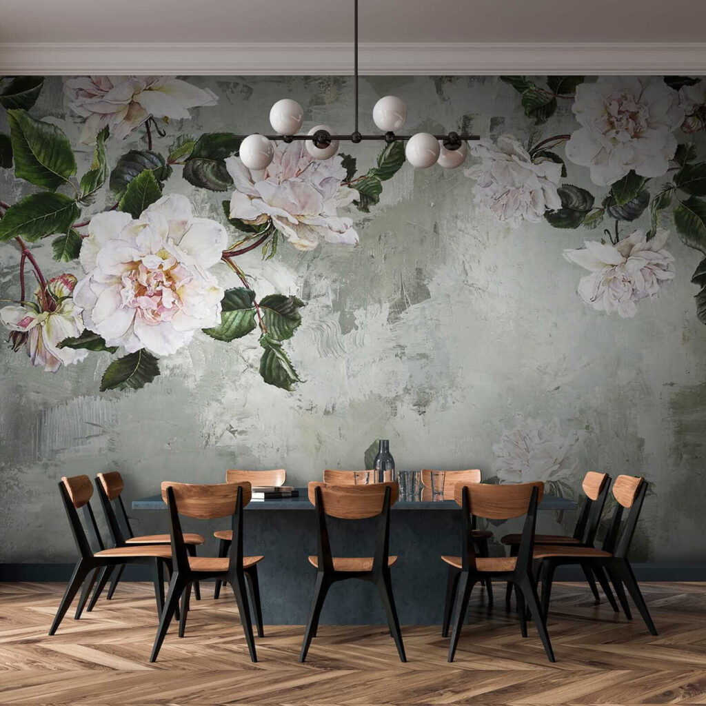 Peónias em ramos finos — interior 9