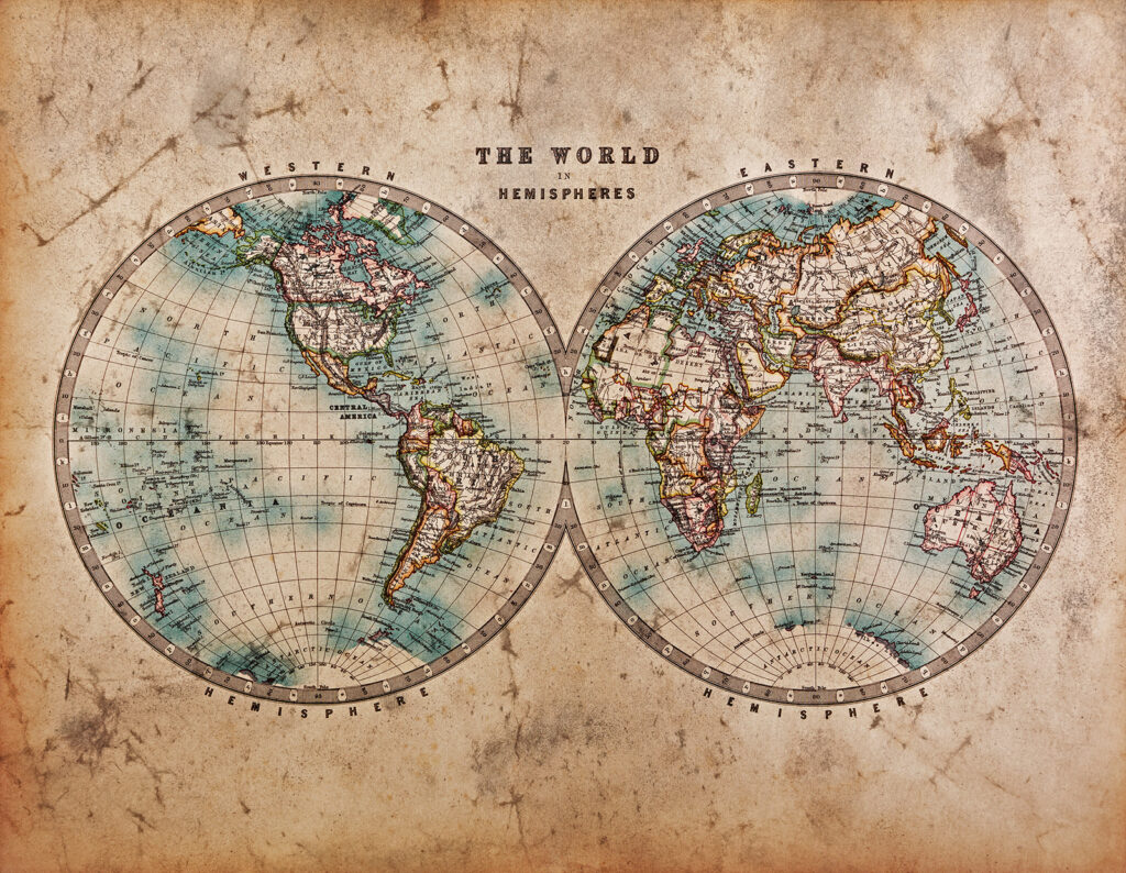 Mapas redondos em bege — design completo