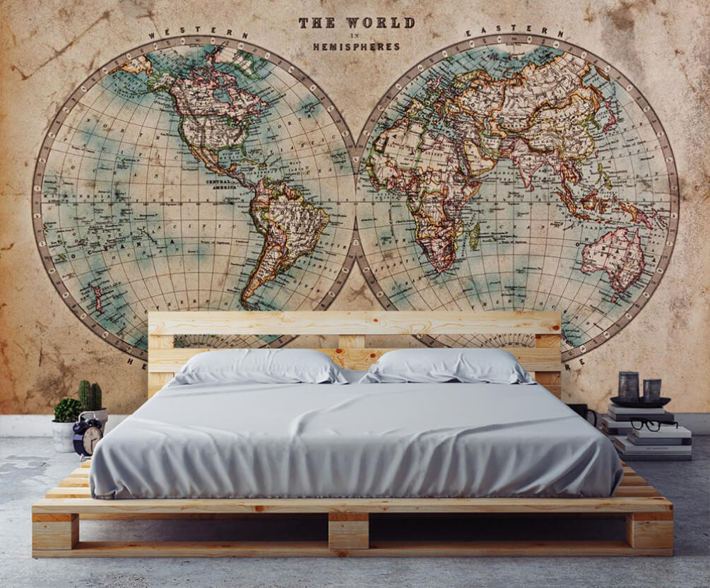 Mapas redondos em bege — interior 1