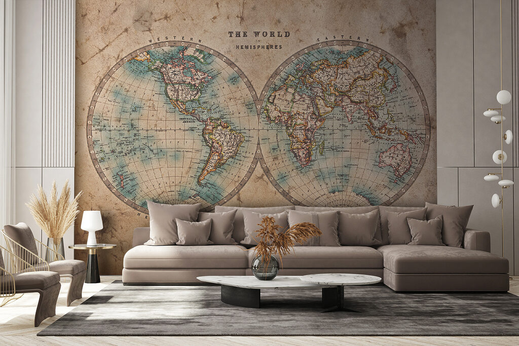 Mapas redondos em bege — interior 3
