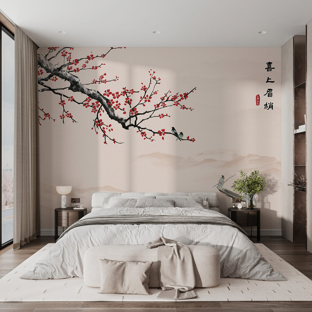 Ramo vermelho em flor — interior 2
