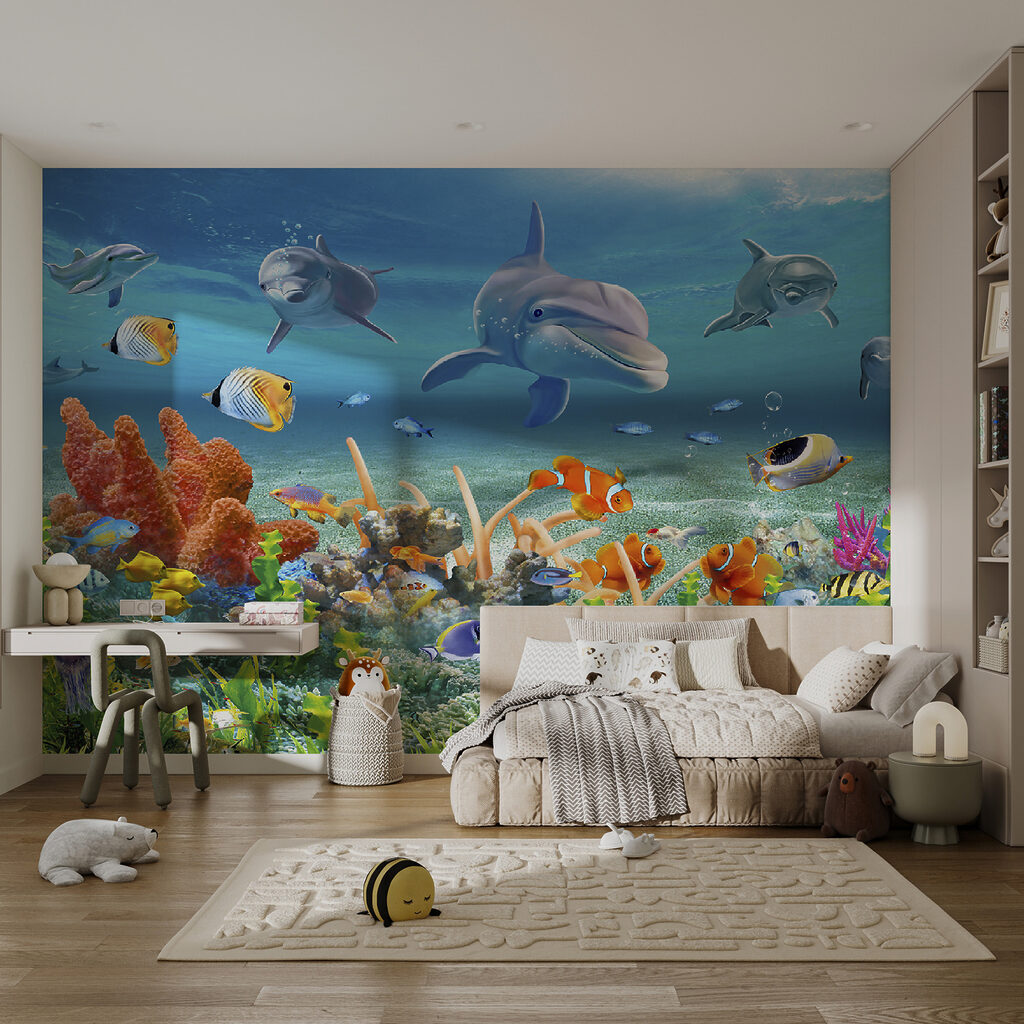 Golfinhos sobre coral — interior 7