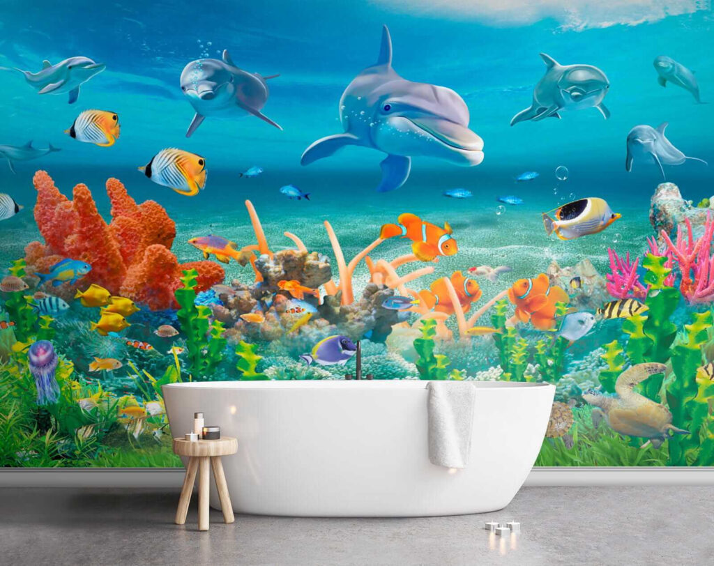 Golfinhos sobre coral — interior 5