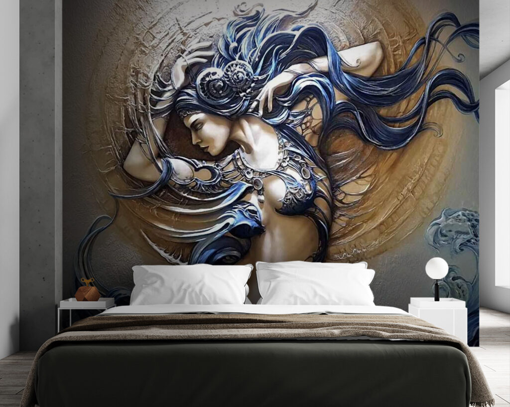 Mulher com caracóis ondulados — interior 2