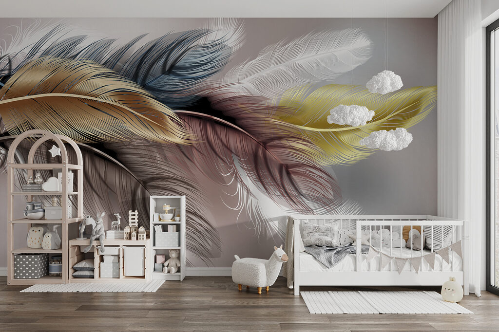 Penas coloridas em rosa — interior 7
