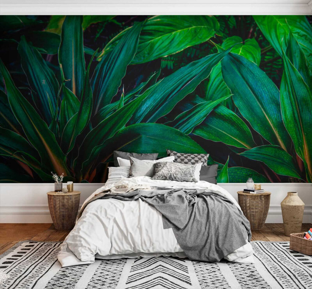 Folhas verde-escuras sobrepostas — interior 3