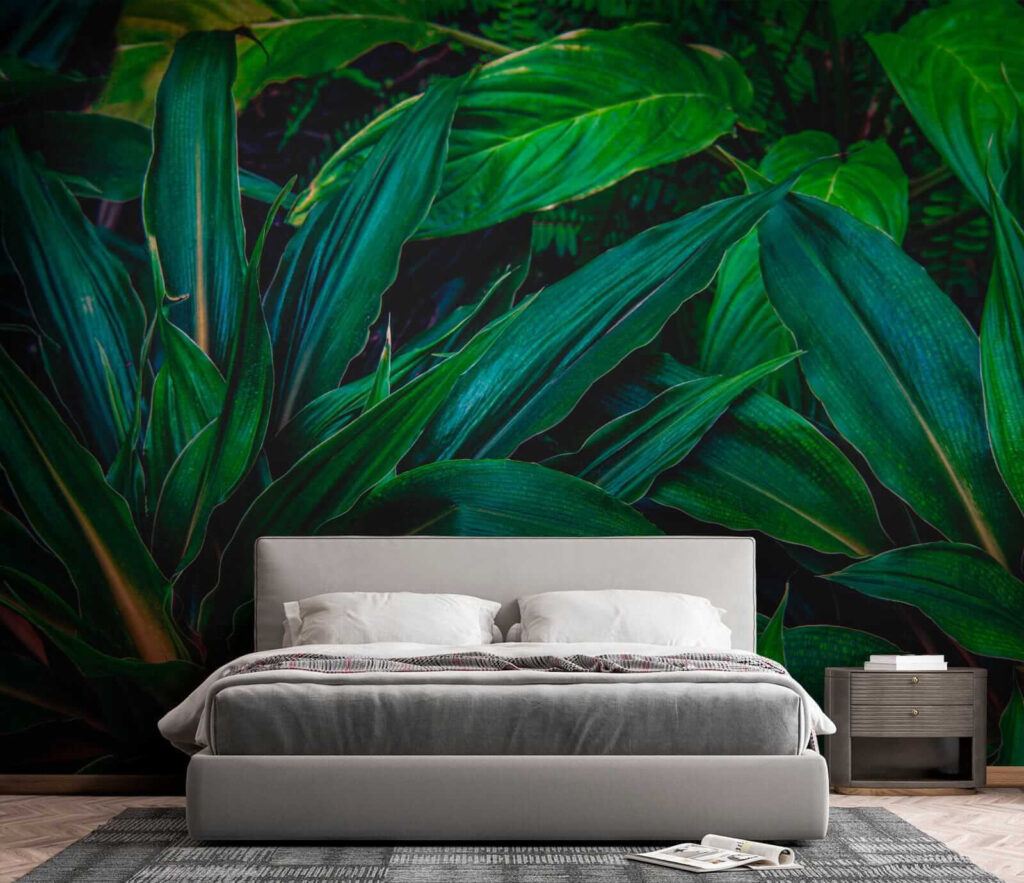 Folhas verde-escuras sobrepostas — interior 4