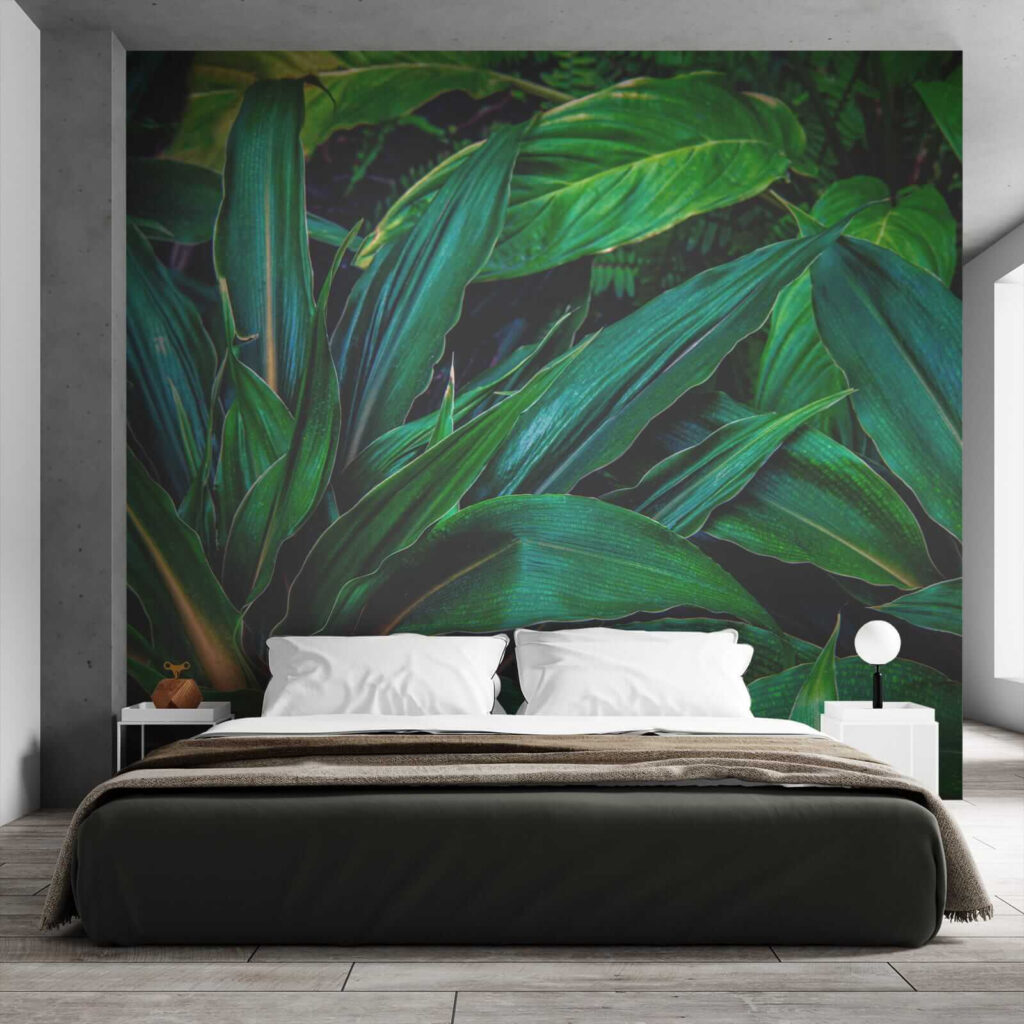 Folhas verde-escuras sobrepostas — interior 5