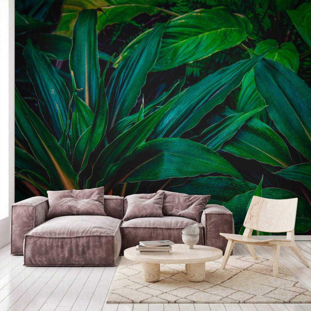 Folhas verde-escuras sobrepostas — interior 6