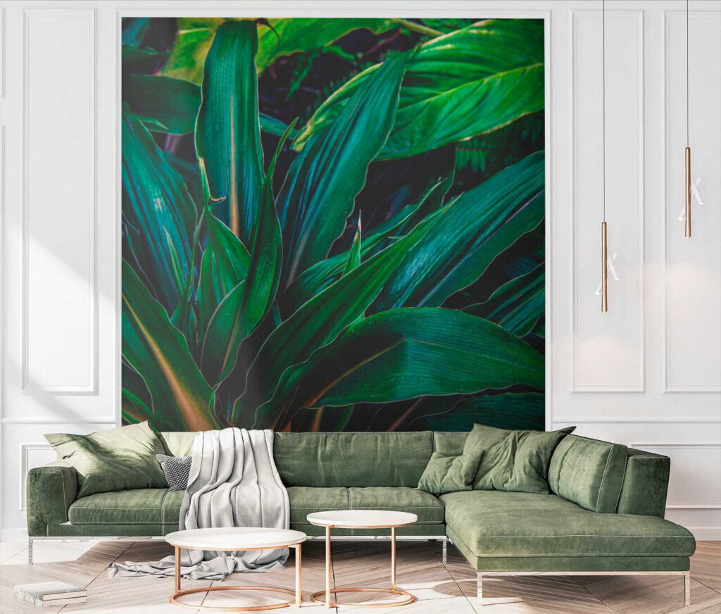 Folhas verde-escuras sobrepostas — interior 7