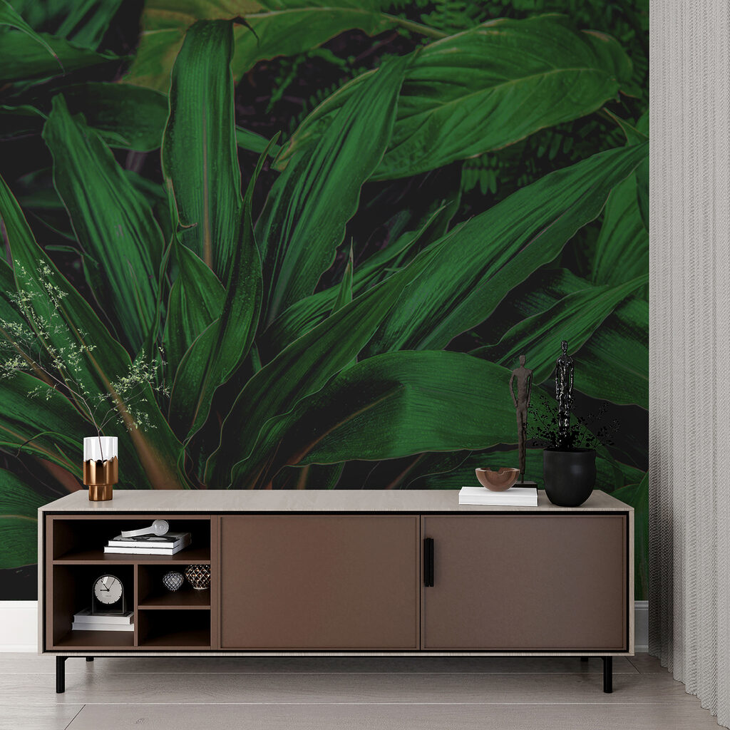 Folhas verde-escuras sobrepostas — interior 11