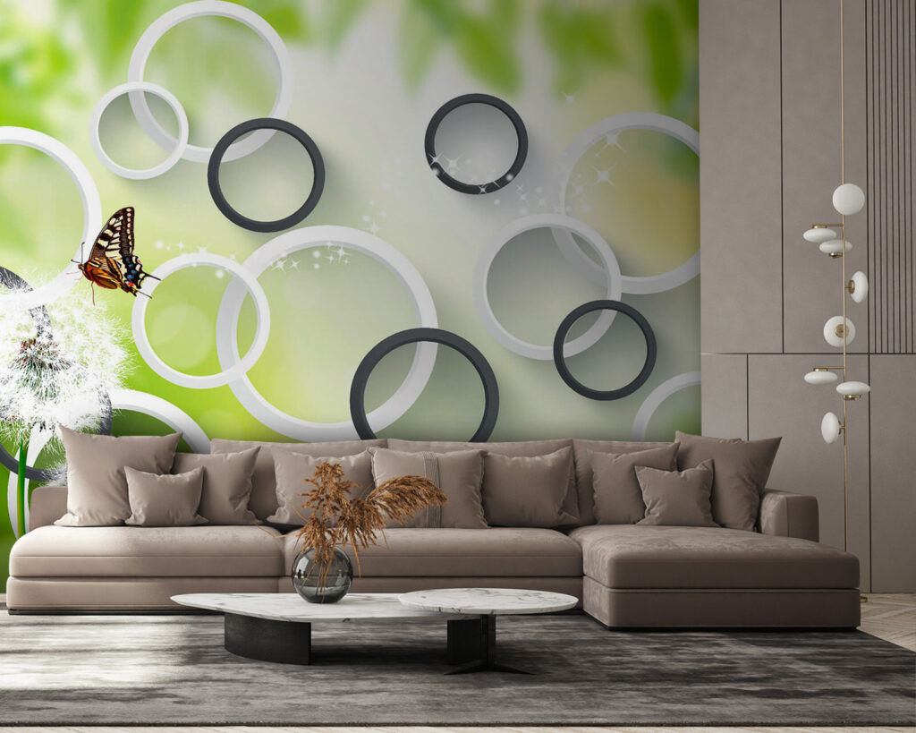 Círculos em pompons brancos — interior 2