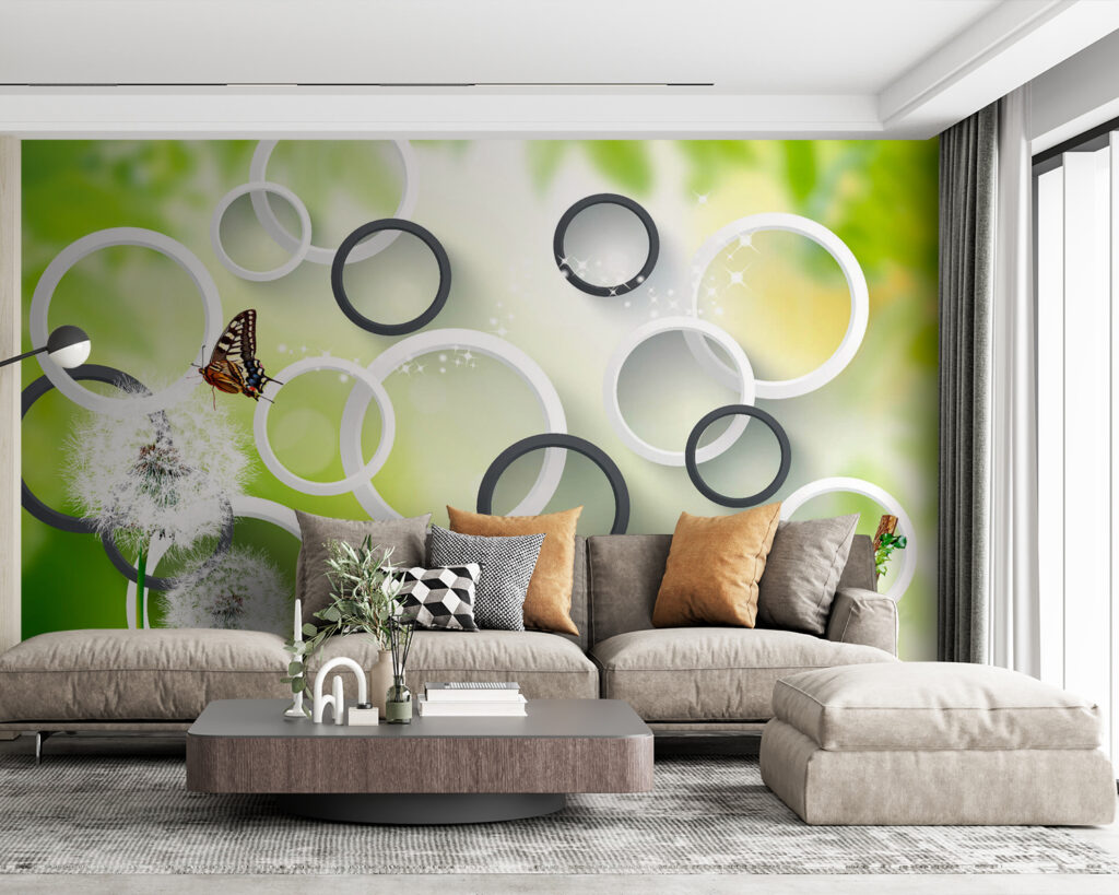 Círculos em pompons brancos — interior 3