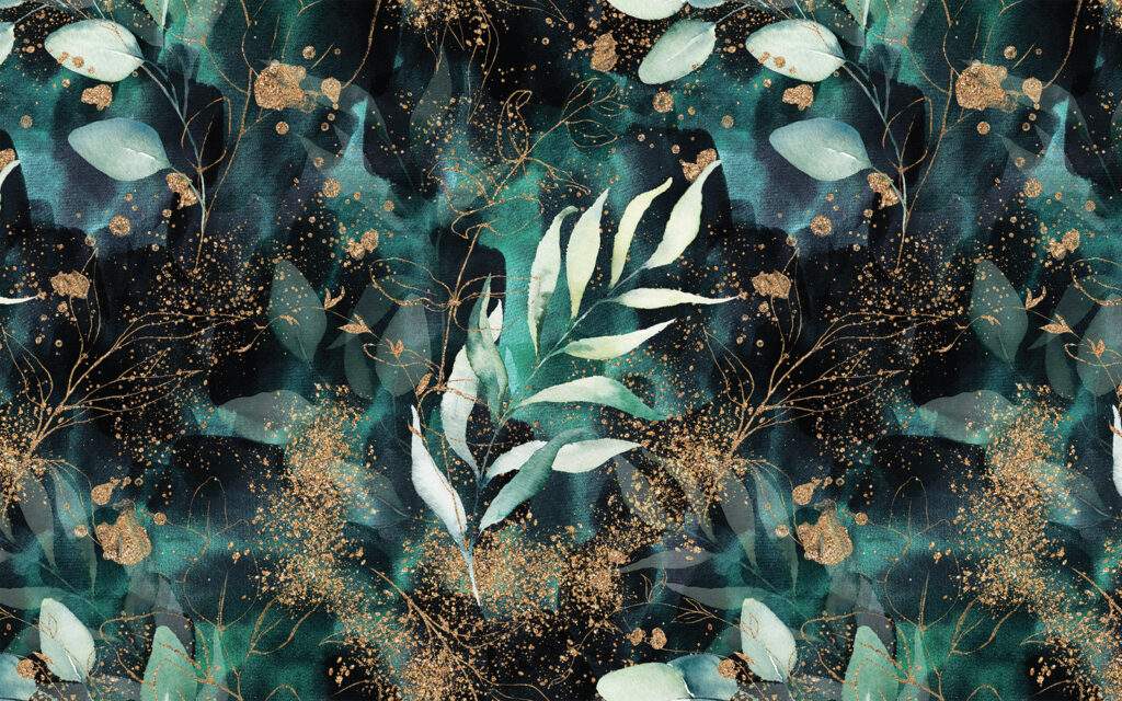 Folhas em verde noturno — design completo