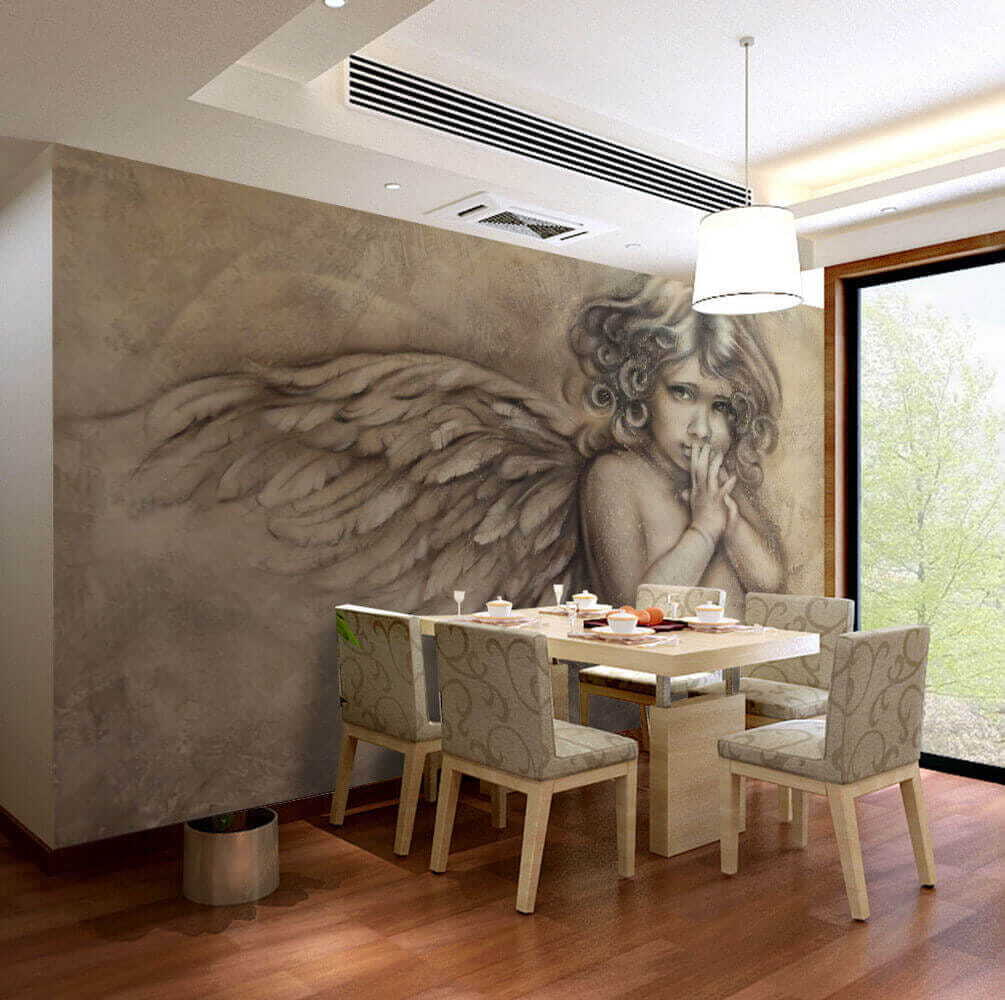 Anjo em carvão antigo — interior 4