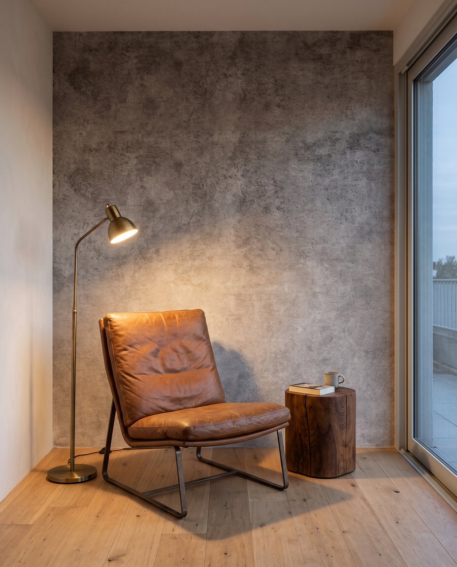 Cinzento gasto com luz — interior 4