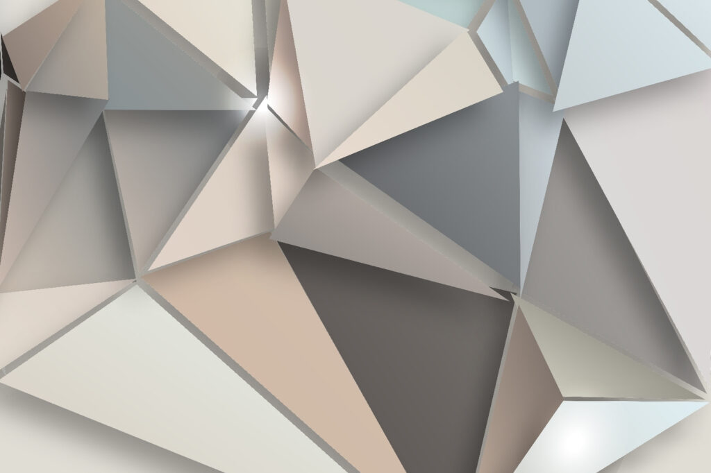 Facetas pontiagudas em cinzento — design completo