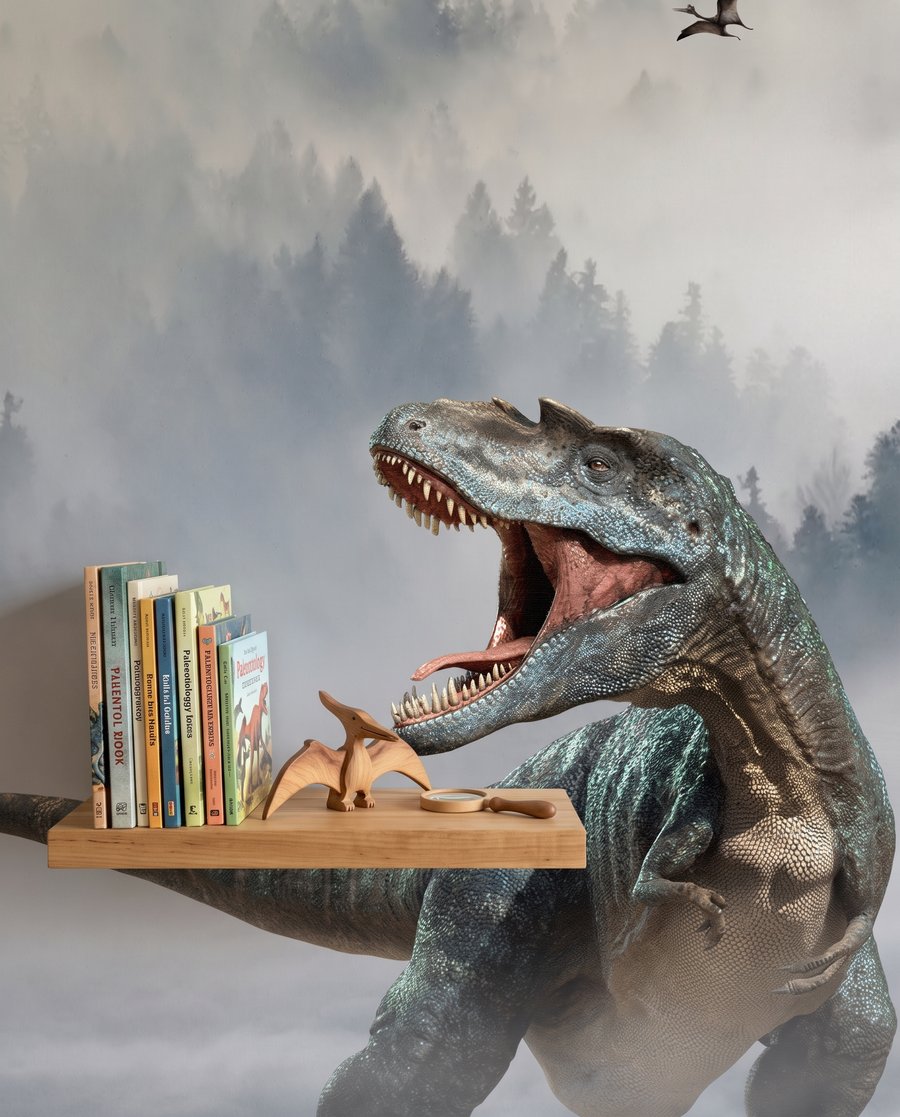Dinossauros na névoa — detalhe
