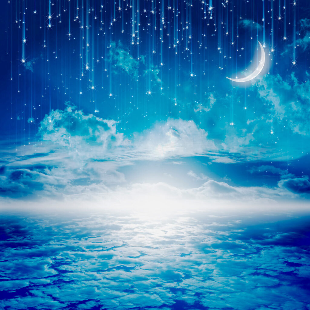 Lua sobre ondas noturnas — design completo