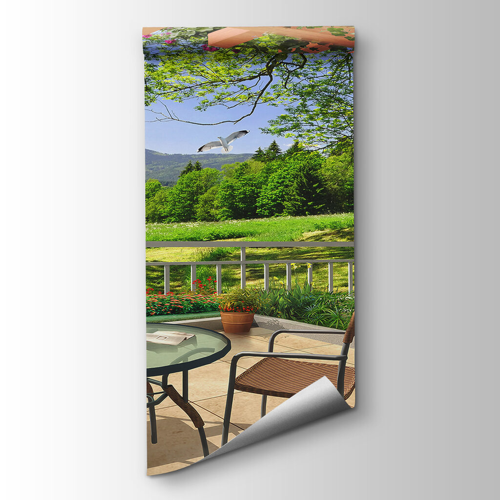 Terraço sob pérgola florida — vista do produto