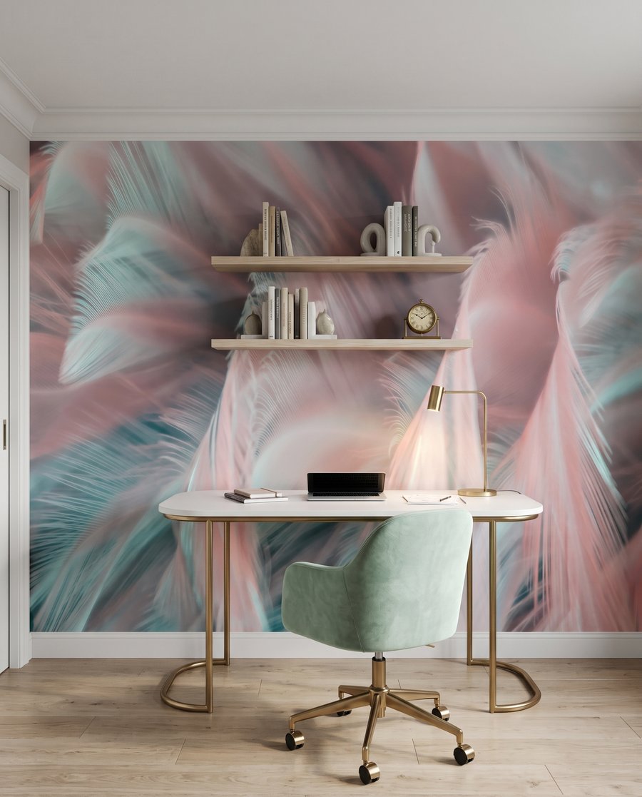 Penas rosa e turquesa — interior 3